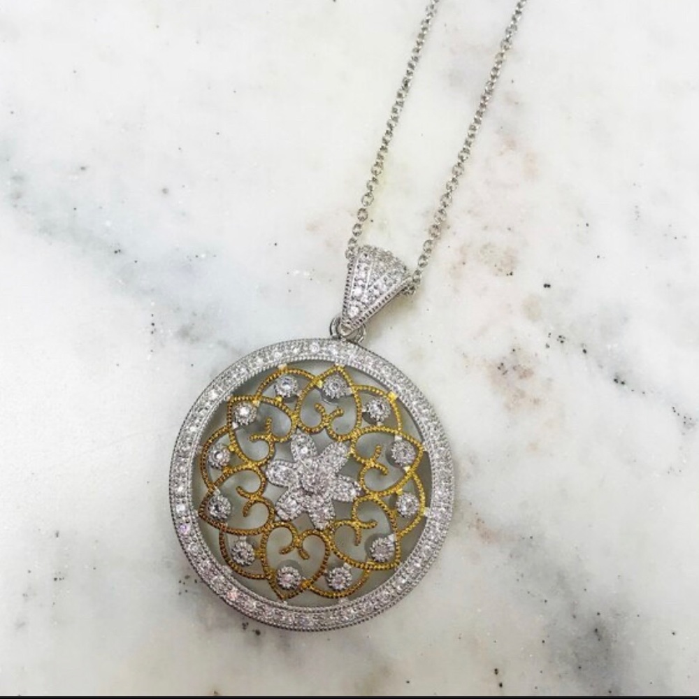 Stunning “Points of Light” CZ Medallion Pendant